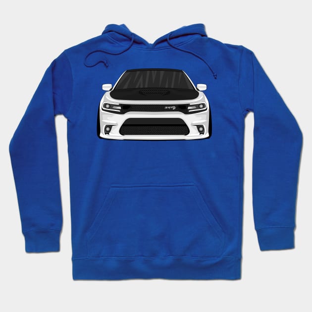 DODGE CHARGER WHITE Hoodie by VENZ0LIC